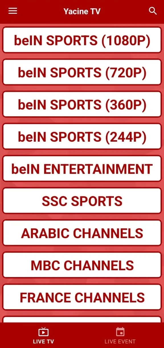 All Live TV Available